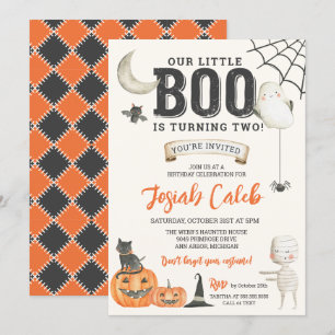 Little Boo Children's Halloween Birthday  Invitation