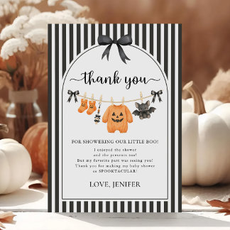 Little Boo Clothesline Baby Shower Thank You Card