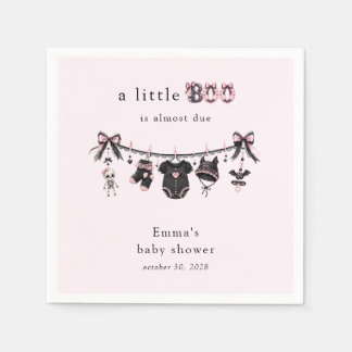 Little Boo Clothesline Girl Baby Shower Napkin
