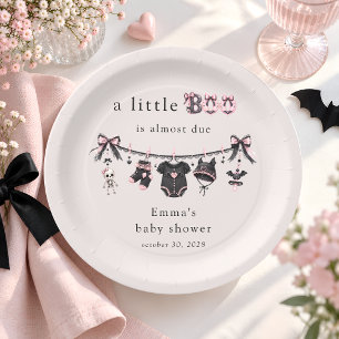 Little Boo Clothesline Girl Baby Shower Paper Plate