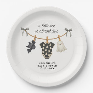 Little Boo Clothesline Halloween Baby Shower  Paper Plate