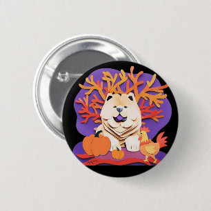 LITTLE BOO Cream Chow choose size   2 Inch Round Button