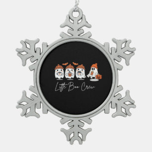 Little Boo Crew Minimal Clean Snowflake Pewter Christmas Ornament