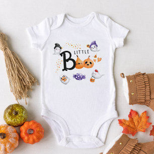 Little Boo Cute Ghost Witch Halloween Baby Shower  Bodysuit