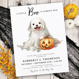 Little Boo Cute Halloween Baby Shower Invitation Postcard