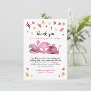 Little Boo Cute Halloween Baby Shower  Thank You Card