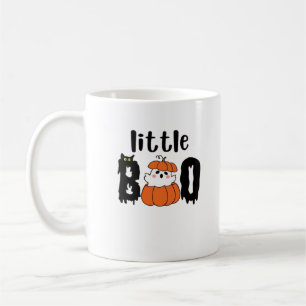 Little Boo Cute Halloween Pumpkin Cat Vintage Styl Coffee Mug