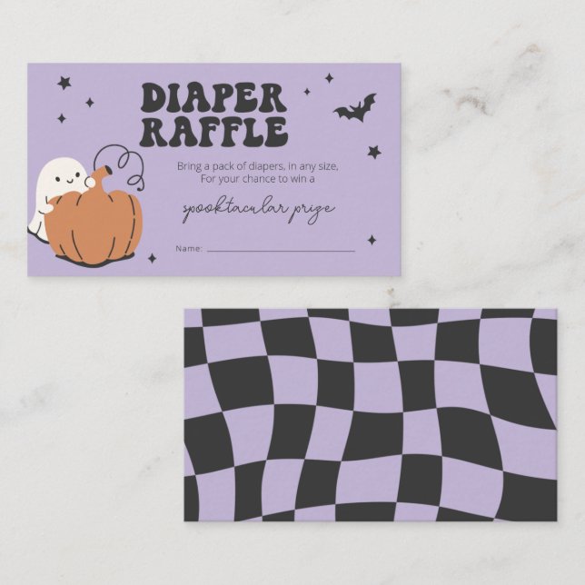 Little Boo est presque due Diaper Carte Raffle (Devant / Derrière)
