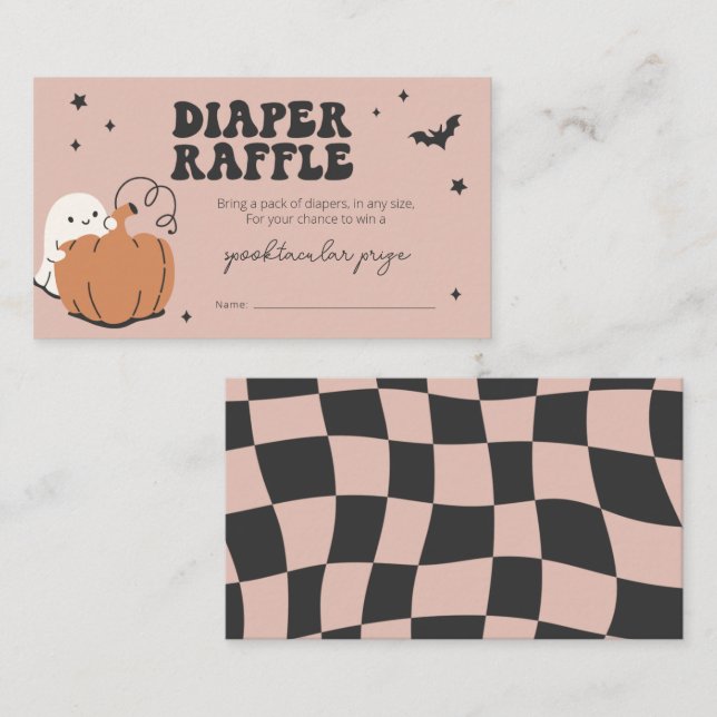 Little Boo est presque due Diaper Carte Raffle (Devant / Derrière)