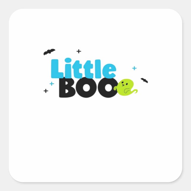 Little Boo Funny Retro Square Sticker (Front)