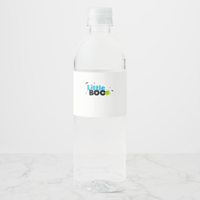 Little Boo Funny Retro Water Bottle Label (Front)