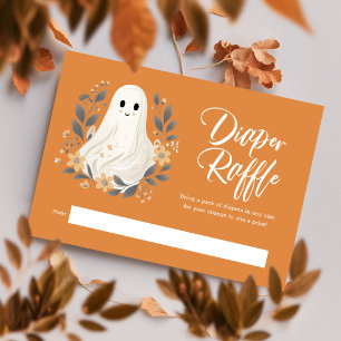 Little Boo Ghost Baby Shower Diaper Raffle Enclosure Card