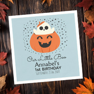 Little Boo Ghost Halloween Boys Birthday Napkin