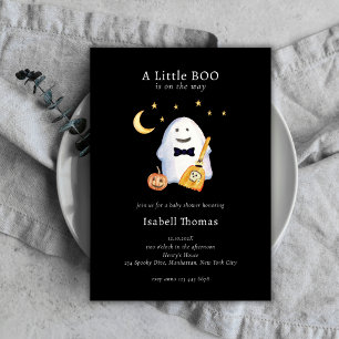 Little Boo Ghost Hollaween Baby Shower Invitation
