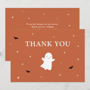 Little Boo Ghost Orange Baby Shower Thank You