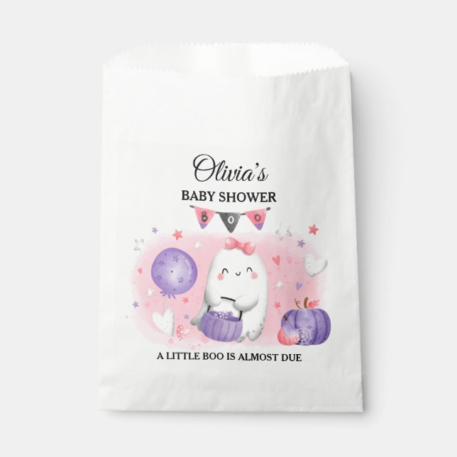 Little Boo Girl Halloween Baby Shower Favour Bags (Front)