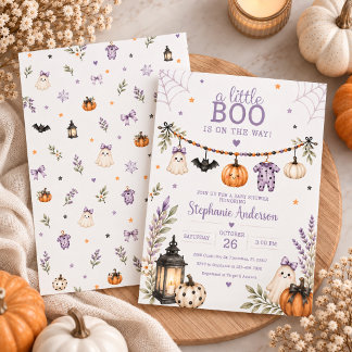 Little Boo Girl Halloween Baby Shower Invitation