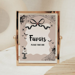 Little Boo Gothic Baby Shower Favors Sign