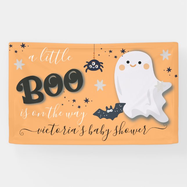 Little Boo Halloween Baby Shower Banner (Horizontal)