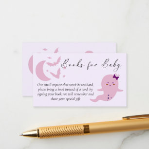 Little boo Halloween baby shower books for baby Enclosure Card
