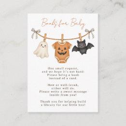 Little Boo Halloween Baby Shower Books for Baby Enclosure Card