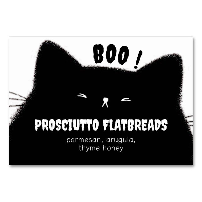Little Boo Halloween Baby Shower Buffet Food Name  Table Number (Front)