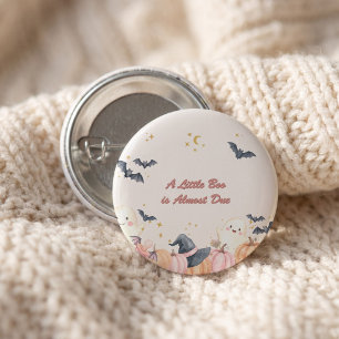 Little Boo Halloween Baby Shower Button Pin
