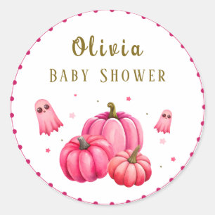 Little Boo Halloween Baby Shower Classic Round Sticker