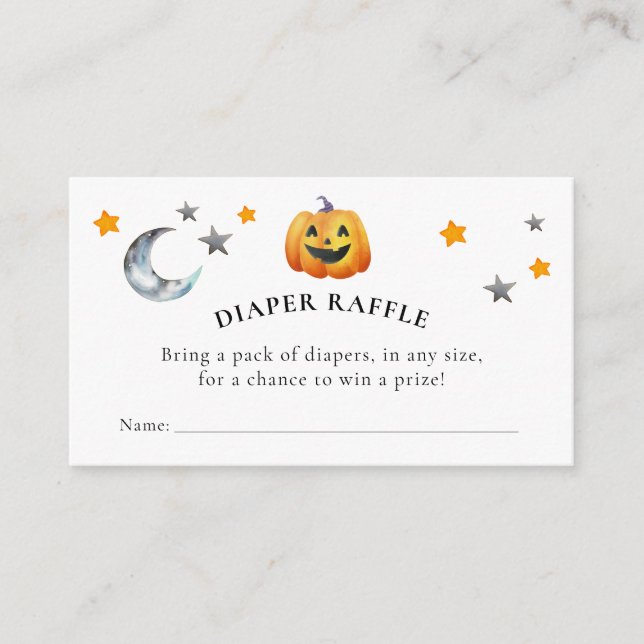Little Boo Halloween Baby Shower Diaper Raffle Enclosure Card (Front)