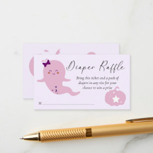 Little boo Halloween baby shower diaper raffle Enclosure Card