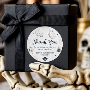 Little Boo Halloween Baby Shower Favour Thank You Classic Round Sticker
