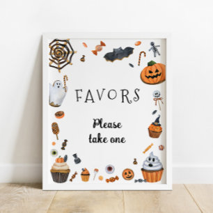 Little Boo Halloween Baby Shower Favours Poster