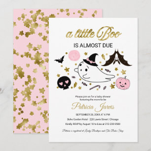 Little Boo Halloween Baby Shower Invitation