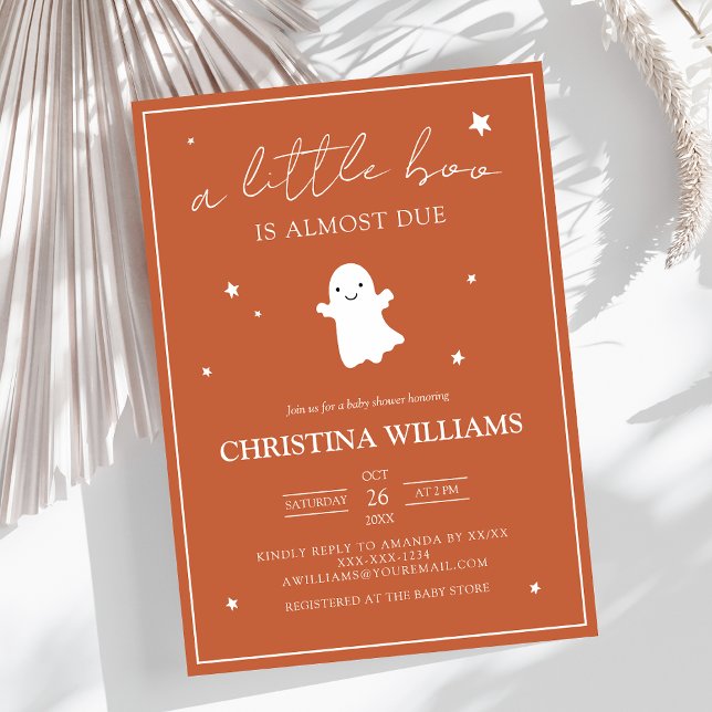 Little Boo Halloween Baby Shower Invitation (Creator Uploaded)
