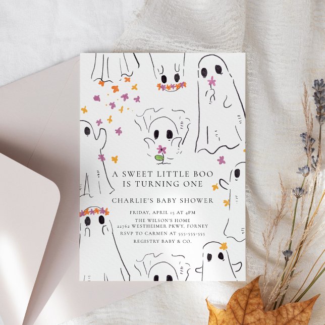 Little Boo Halloween Baby Shower Invitation (Creator Uploaded)