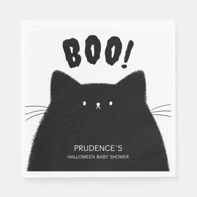 Little Boo Halloween Baby Shower Napkin (Front)