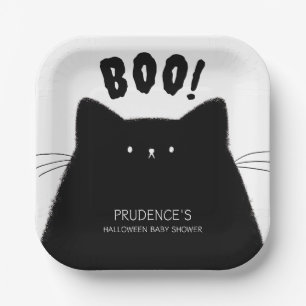 Little Boo Halloween Baby Shower Paper Plate