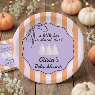 Little Boo Halloween Baby Shower Paper Plates