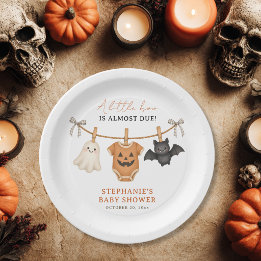 Little Boo Halloween Baby Shower Personalized Paper Plate