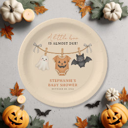 Little Boo Halloween Baby Shower Personalized Paper Plate