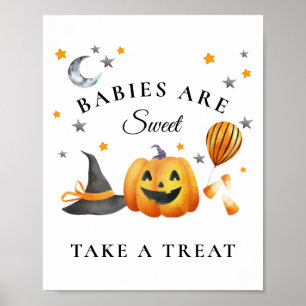 Little Boo Halloween Baby Shower Sweet Favours Poster