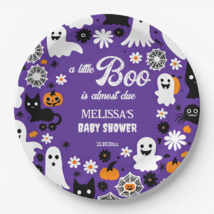 Little boo Halloween baby shower tableware Paper Plate