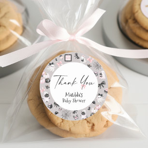 Little Boo Halloween Baby Shower Thank You Classic Round Sticker
