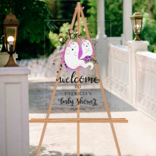 Little Boo Halloween Baby Shower Welcome Sign