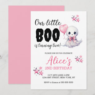 Little Boo Halloween Birthday Girl Invitation
