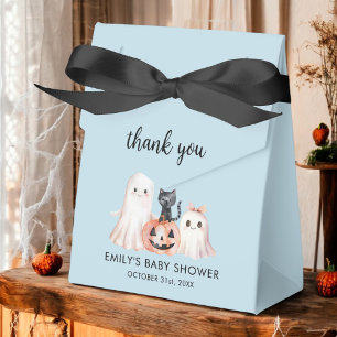 Little Boo Halloween Blue Baby Shower Favor Box