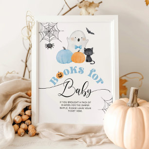 Little Boo Halloween Blue Books for baby Poster