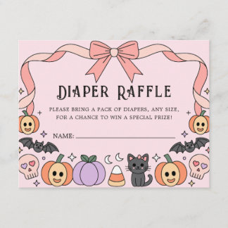 Little Boo Halloween Coquette Diaper Raffle Enclosure Card
