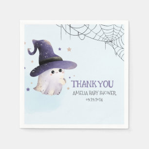 Little Boo Halloween ghost boy baby shower Napkin