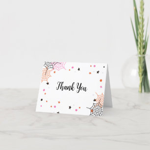 LIttle Boo Halloween Girl Baby Shower Thank You Card